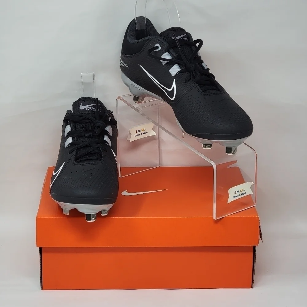 Nike Hyperdiamond 4 Pro Metal Softball Cleats Black CZ5920-010 Womens Size 8 New